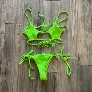 Neon green bikini size medium